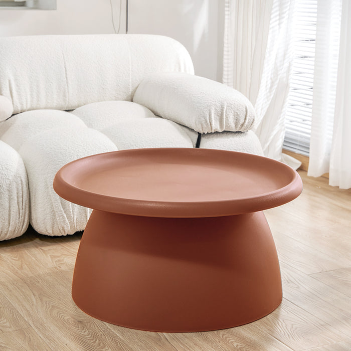 ArtissIn Coffee Table Mushroom Nordic Round Large Side Table 70CM Red