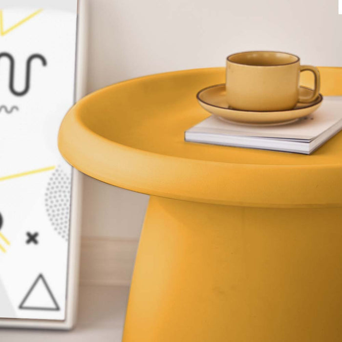 ArtissIn Coffee Table Mushroom Nordic Round Small Side Table 50CM Yellow