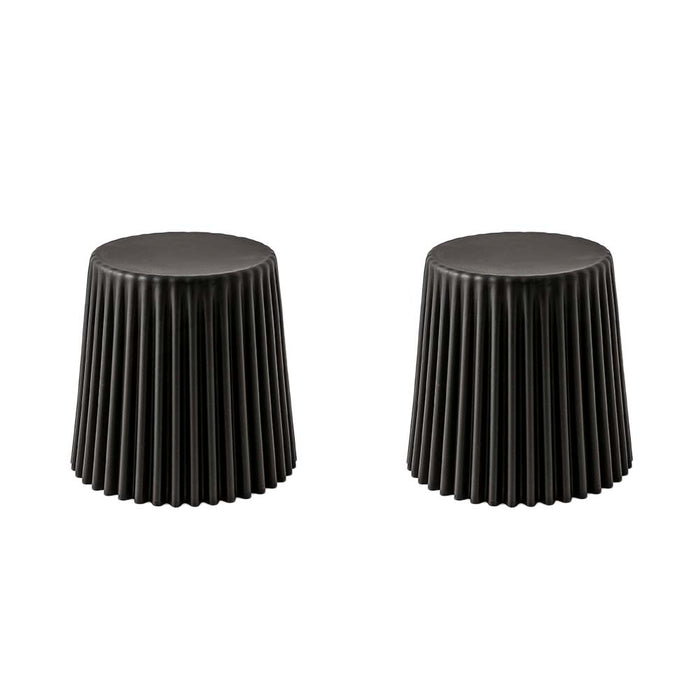 ArtissIn Set of 2 Cupcake Stool Plastic Stacking Stools Chair Outdoor Indoor Black
