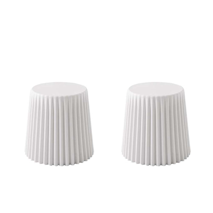 ArtissIn Set of 2 Cupcake Stool Plastic Stacking Stools Chair Outdoor Indoor White