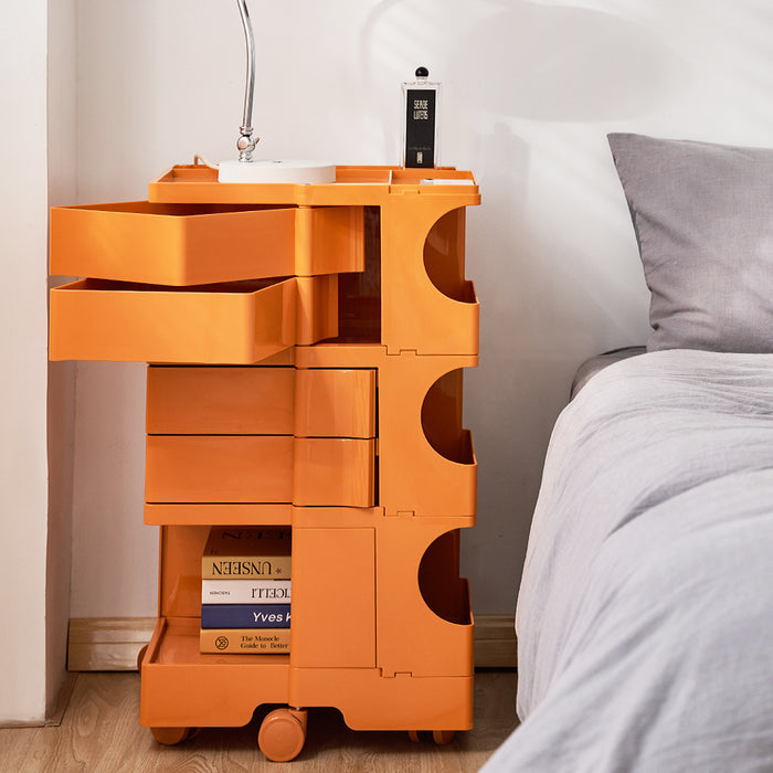 ArtissIn Replica Boby Trolley Bedside Table Storage Shelf Mobile 5 Tier Orange