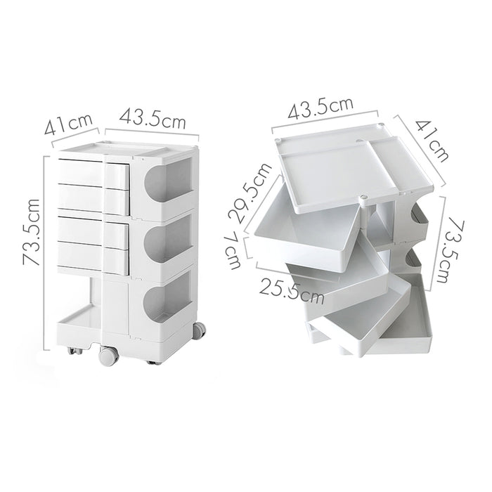ArtissIn Replica Boby Trolley Storage Drawer Cart Shelf Mobile 5 Tier White