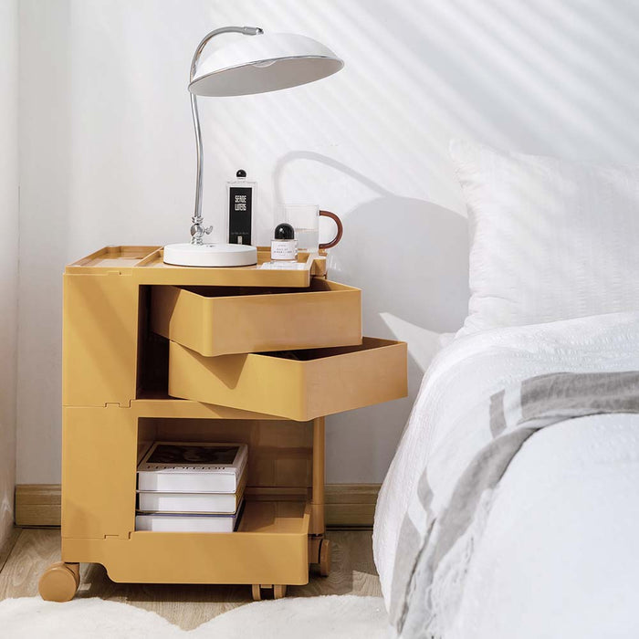 ArtissIn Replica Boby Trolley Storage Bedside Table Mobile Cart 3 Tier Yellow