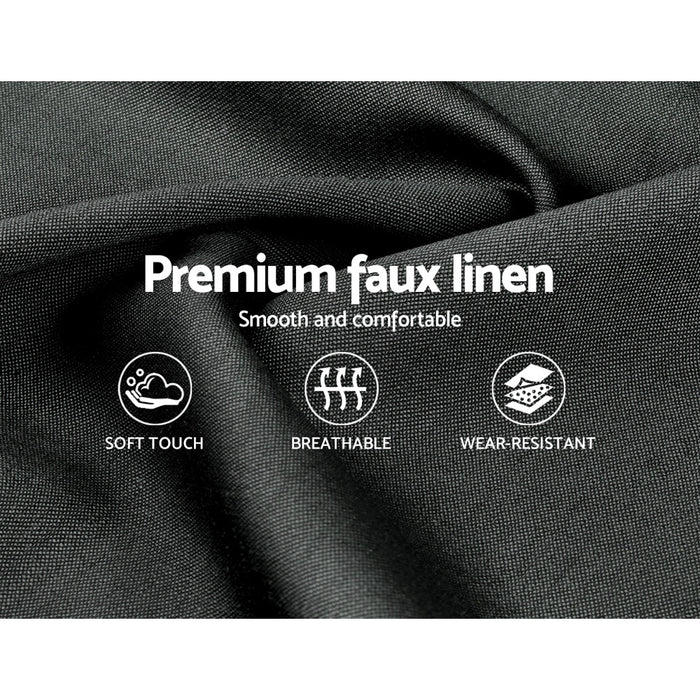 Tino Bed Frame Fabric - Charcoal Single