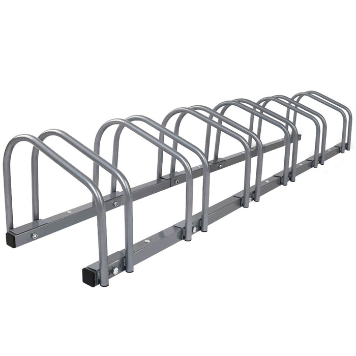 1 – 6 Bike Floor Parking Rack Instant Storage Stand Bicycle Cycling Portable Racks Silver