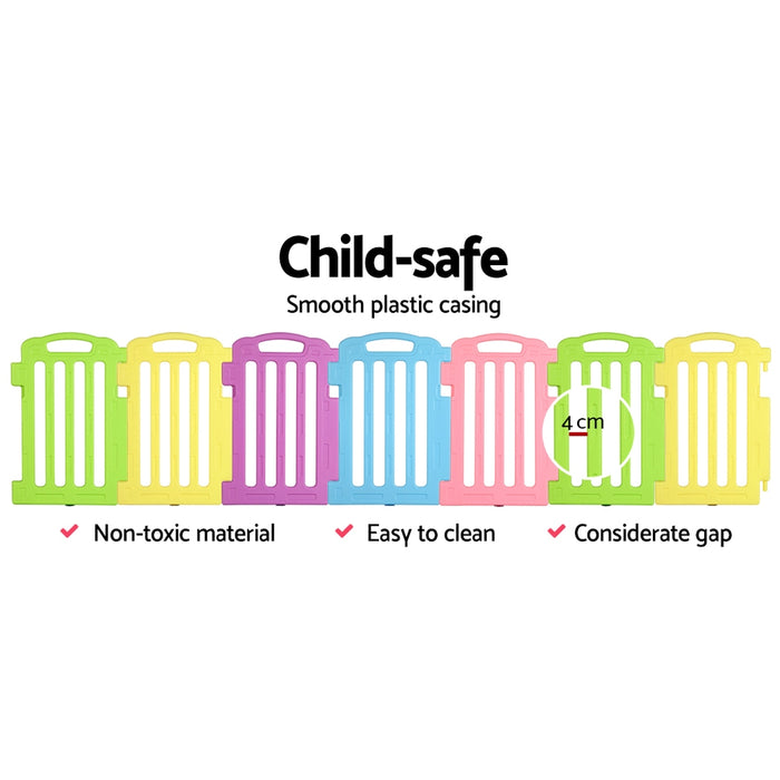 Cuddly Baby 25-Panel Plastic Baby Playpen Interactive Kids Safety Gate