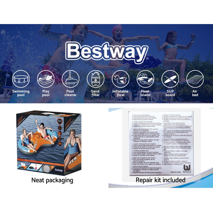 Bestway River Run 2 Inflatable Tube River Lake Pool Lounge Float Cooler Twin