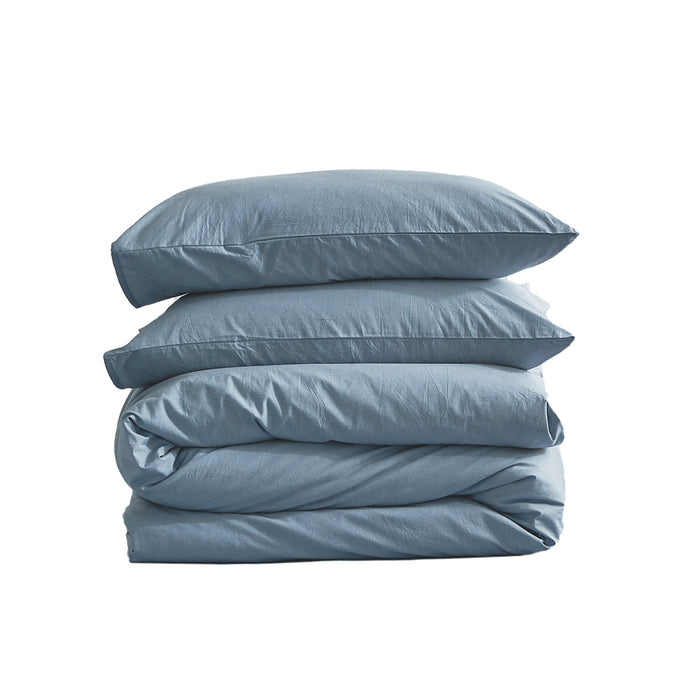 Cosy Club Duvet Cover Quilt Set Flat Cover Pillow Case Essential Blue Single