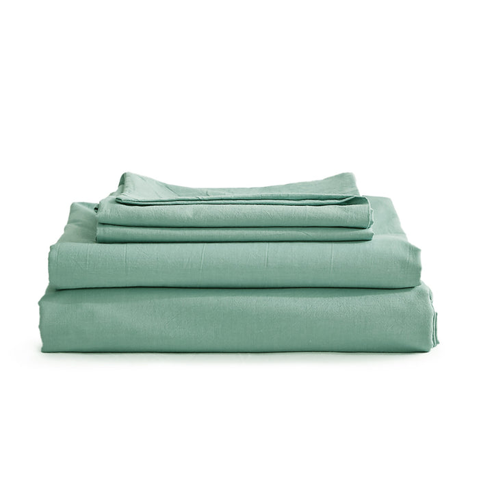 Cosy Club Sheet Set Bed Sheets Set Single Flat Cover Pillow Case Green Essential