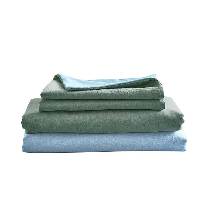 Cosy Club Cotton Sheet Set Bed Sheets Set Single Cover Pillow Case Grey Blue