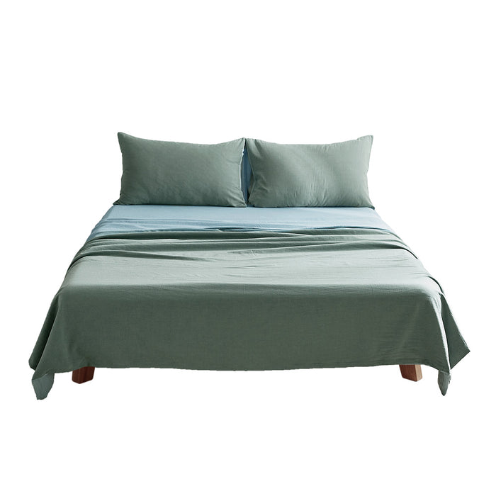Cosy Club Cotton Sheet Set Bed Sheets Set Single Cover Pillow Case Grey Blue