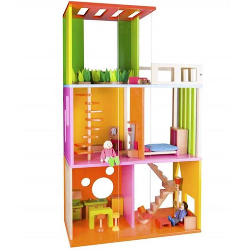 Classic World Modern Home Wooden Dolls House Play Set | Multi Colour
