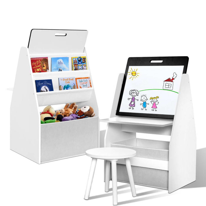 Keezi Kids Bookshelfs Child Bookcases Kids Easel Whiteboard Magazine Rack Desk