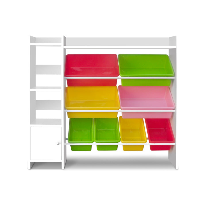 Keezi 8 Bins Kids Toy Box Storage Organiser Rack Bookshelf Drawer Cabinet