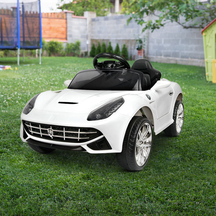 Rigo Kids Ride On Car Electric Toy Battery Remote 12V Children White Cars Motor