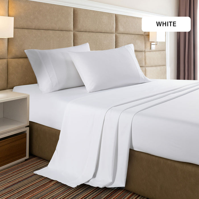 Casa Decor 2000 Thread Count Bamboo Cooling Sheet Set Ultra Soft Bedding Double White