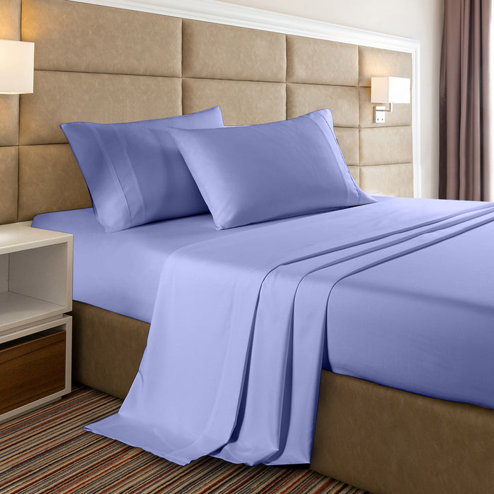 Casa Decor 2000 Thread Count Bamboo Cooling Sheet Set Ultra Soft Bedding Double Mid Blue
