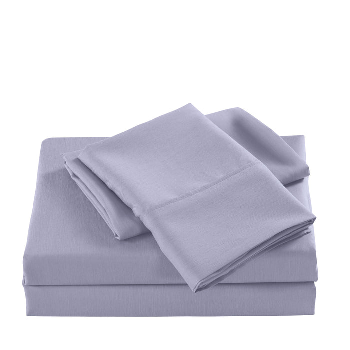 Casa Decor 2000 Thread Count Bamboo Cooling Sheet Set Ultra Soft Bedding Queen Lilac Grey