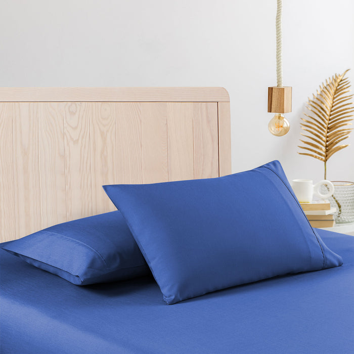 Casa Decor 2000 Thread Count Bamboo Cooling Sheet Set Ultra Soft Bedding Single Royal Blue