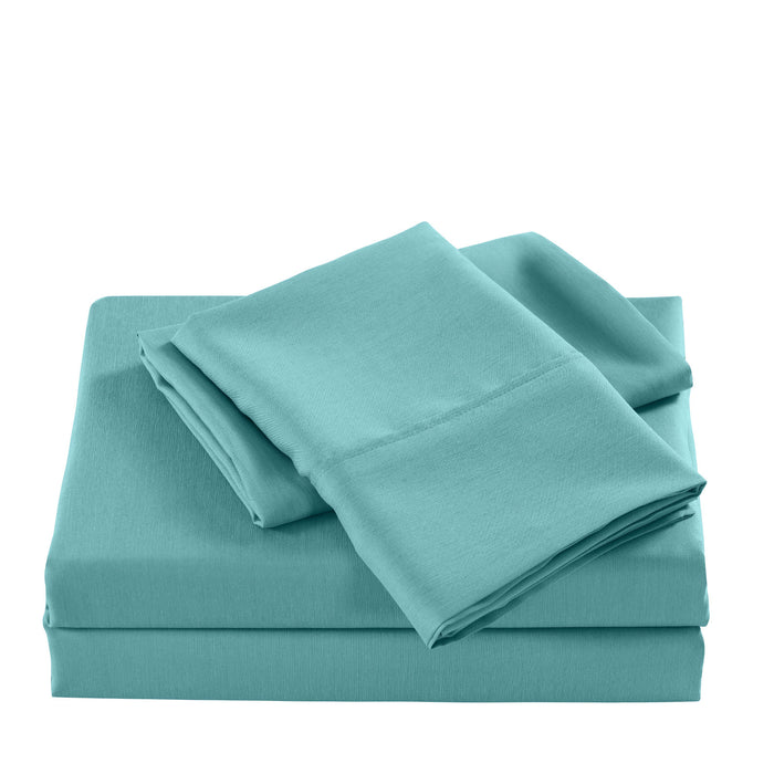 Casa Decor 2000 Thread Count Bamboo Cooling Sheet Set Ultra Soft Bedding King Single Aqua