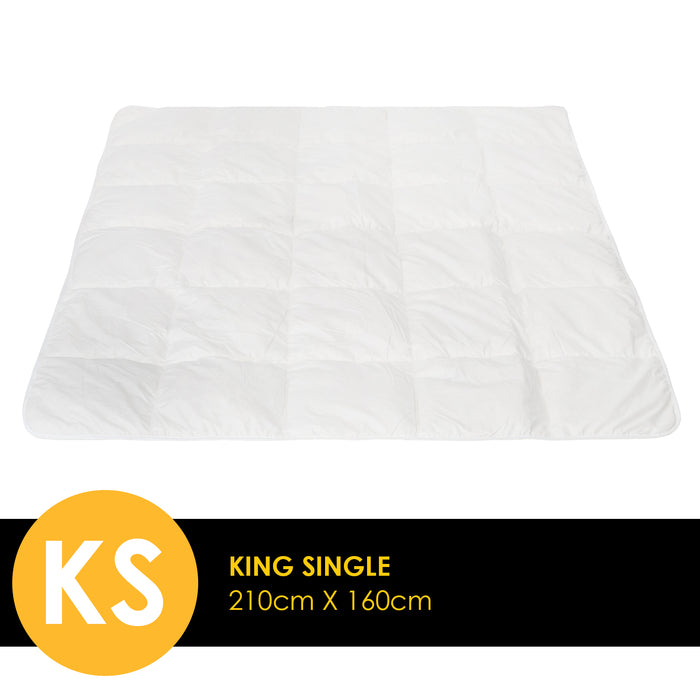 Casa Decor Silk Touch Quilt 360GSM All Seasons Antibacterial Hypoallergenic King Single White