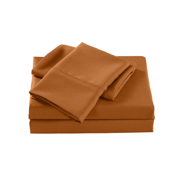 Royal Comfort 2000 Thread Count Bamboo Cooling Sheet Set Ultra Soft Bedding Queen Rust