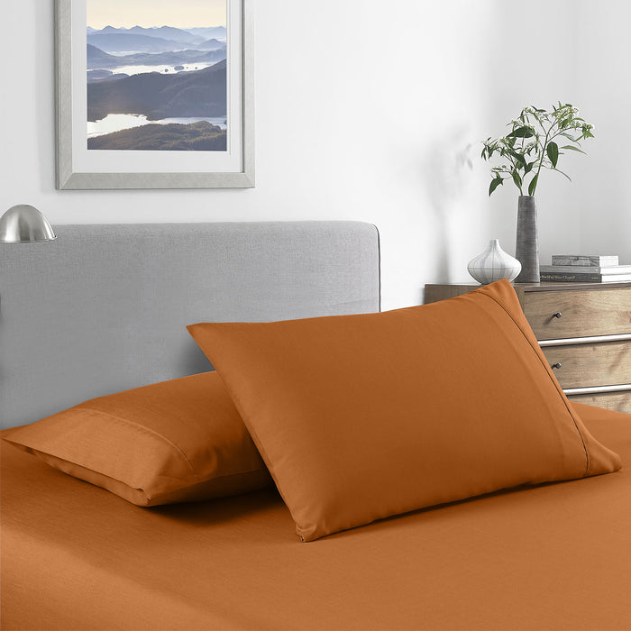 Royal Comfort 2000 Thread Count Bamboo Cooling Sheet Set Ultra Soft Bedding King Rust