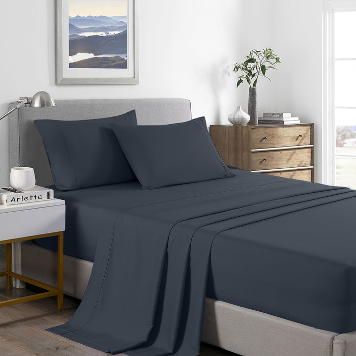 Royal Comfort 2000 Thread Count Bamboo Cooling Sheet Set Ultra Soft Bedding Single Charcoal