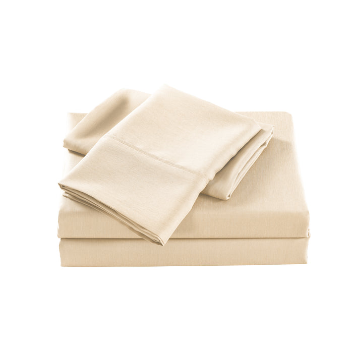Casa Decor 2000 Thread Count Bamboo Cooling Sheet Set Ultra Soft Bedding Single Oatmeal