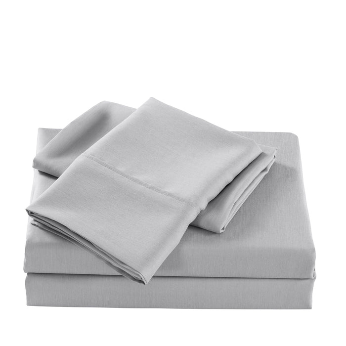Casa Decor 2000 Thread Count Bamboo Cooling Sheet Set Ultra Soft Bedding King Single Stonewash Grey