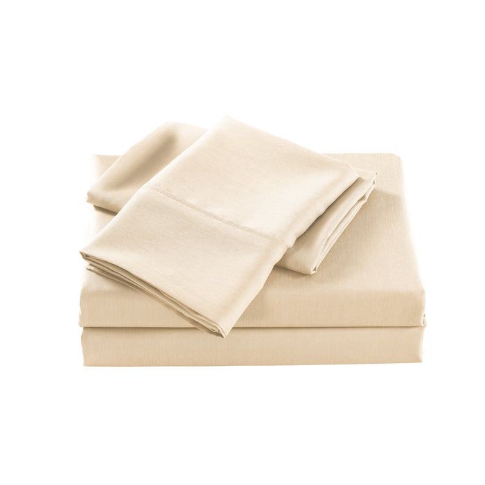 Casa Decor 2000 Thread Count Bamboo Cooling Sheet Set Ultra Soft Bedding King Single Oatmeal