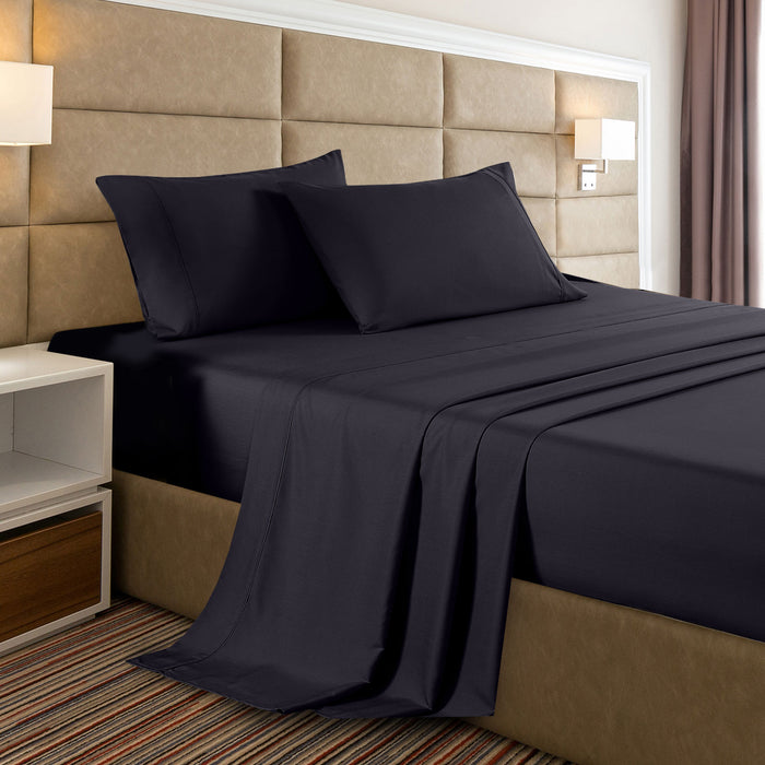 Casa Decor 2000 Thread Count Bamboo Cooling Sheet Set Ultra Soft Bedding Double Charcoal