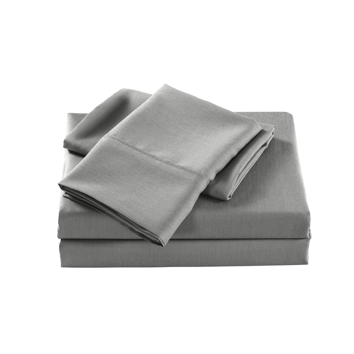 Casa Decor 2000 Thread Count Bamboo Cooling Sheet Set Ultra Soft Bedding Queen Mid Grey