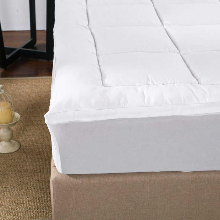 Royal Comfort 1000GSM Memory Mattress Topper Cover Protector Underlay Single White