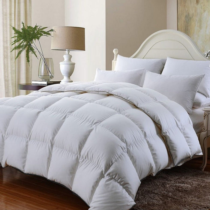 Royal Comfort 350GSM Luxury Soft Bamboo All-Seasons Quilt Duvet Doona All Sizes Double White