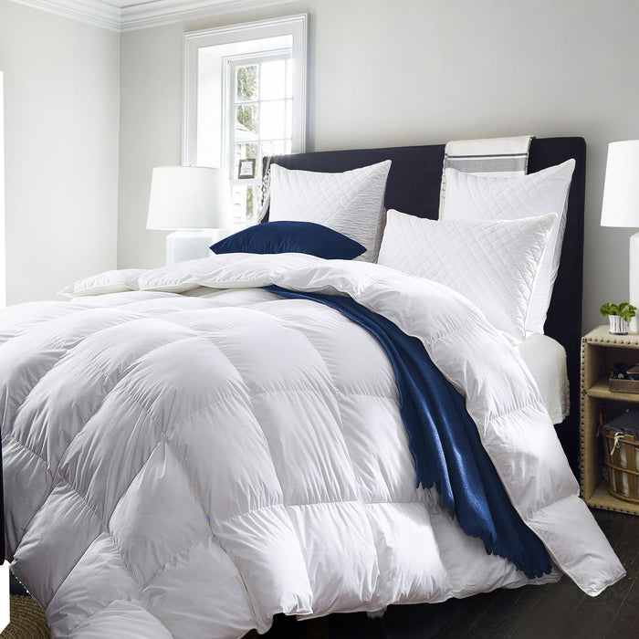 Royal Comfort 50% Goose Feather 50% Down 500GSM Quilt Duvet Deluxe Soft Touch Single White
