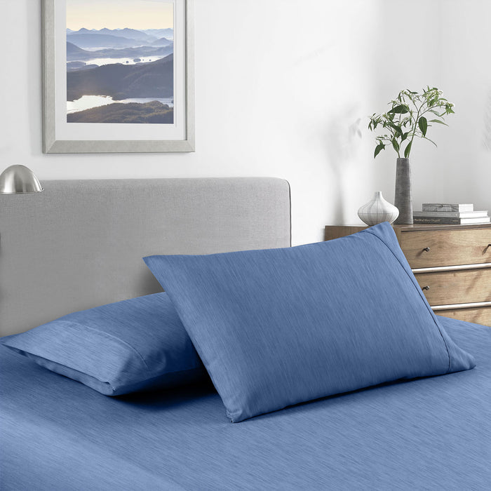 Royal Comfort 2000 Thread Count Bamboo Cooling Sheet Set Ultra Soft Bedding Double Denim