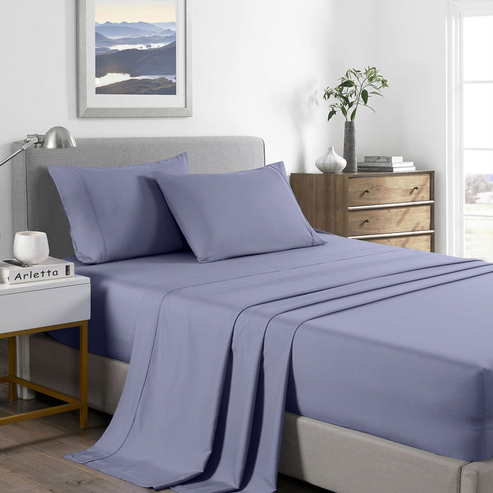 Royal Comfort 2000 Thread Count Bamboo Cooling Sheet Set Ultra Soft Bedding Double Lilac Grey