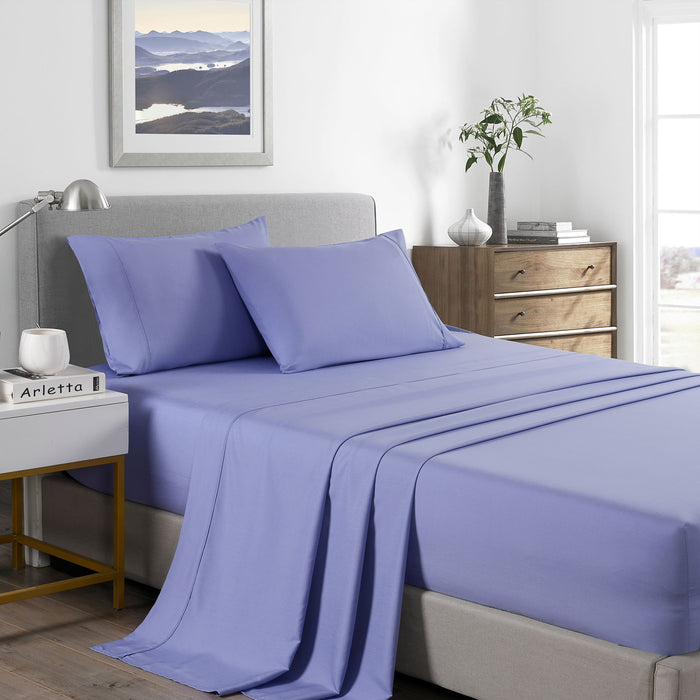 Royal Comfort 2000 Thread Count Bamboo Cooling Sheet Set Ultra Soft Bedding Double Mid Blue
