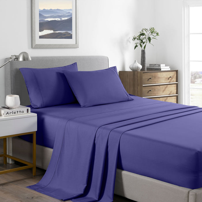 Royal Comfort 2000 Thread Count Bamboo Cooling Sheet Set Ultra Soft Bedding Double Royal Blue
