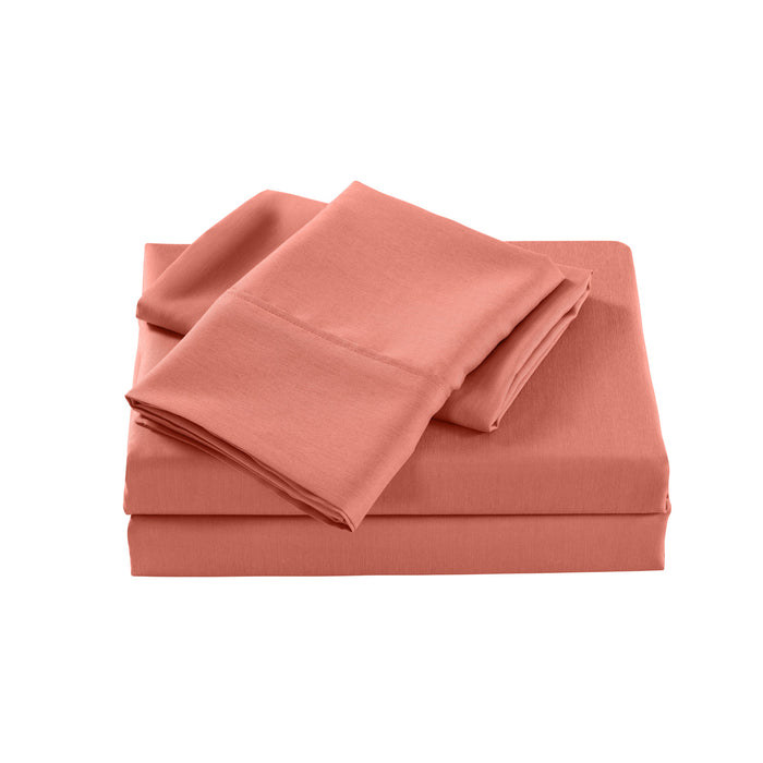 Royal Comfort 2000 Thread Count Bamboo Cooling Sheet Set Ultra Soft Bedding King Single Peach