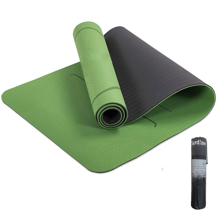 sardine sport tpe yoga mat exercise workout mats fitness mat for home workout home gym extra thick large Black 8mm