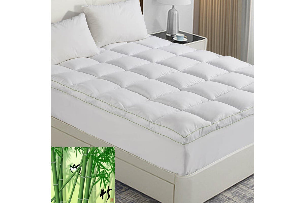 Luxton King Single Size 1000GSM Bamboo Mattress Topper with Gusset Support