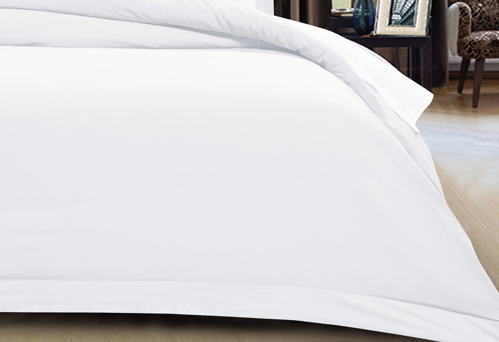 Luxton Single Size 500TC Cotton Sateen Quilt Cover Set (White Color)