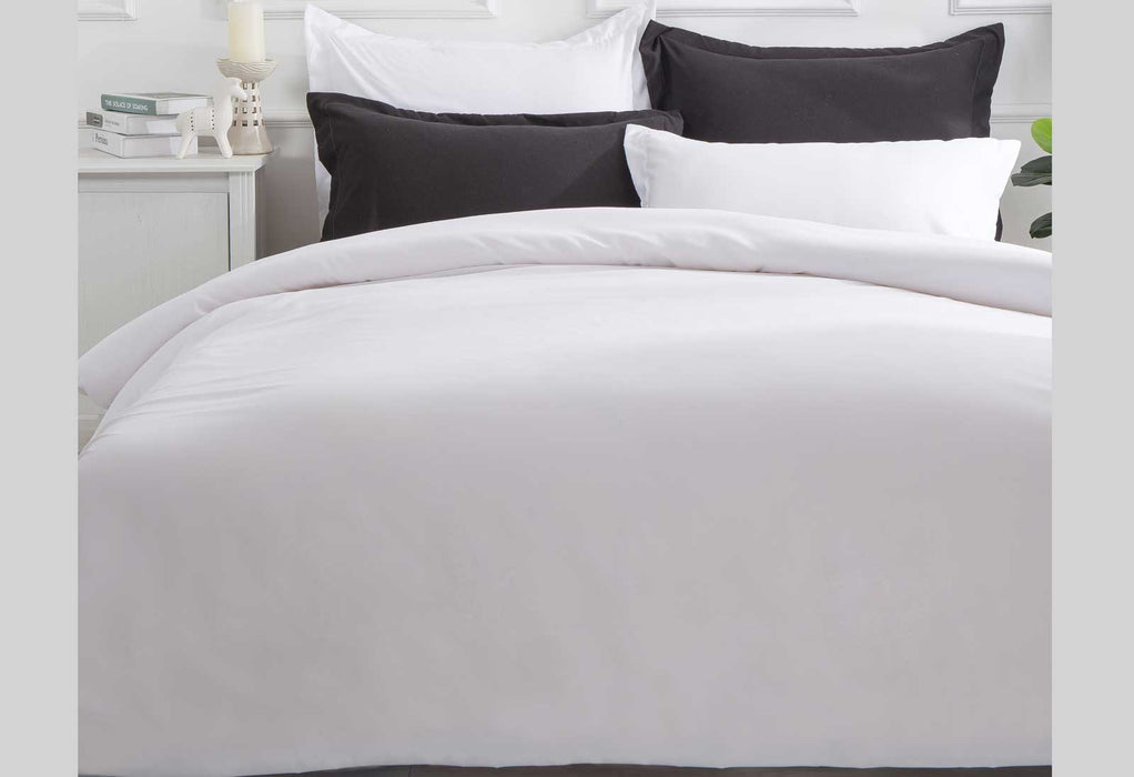 Luxton Single Size White Color Quilt Cover Set (2PCS)