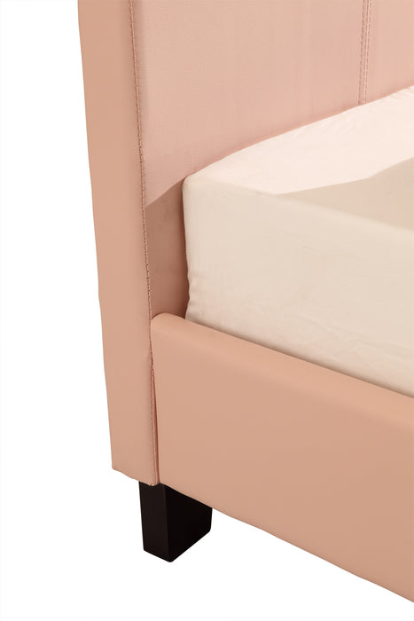 Single PU Leather Bed Frame Pink