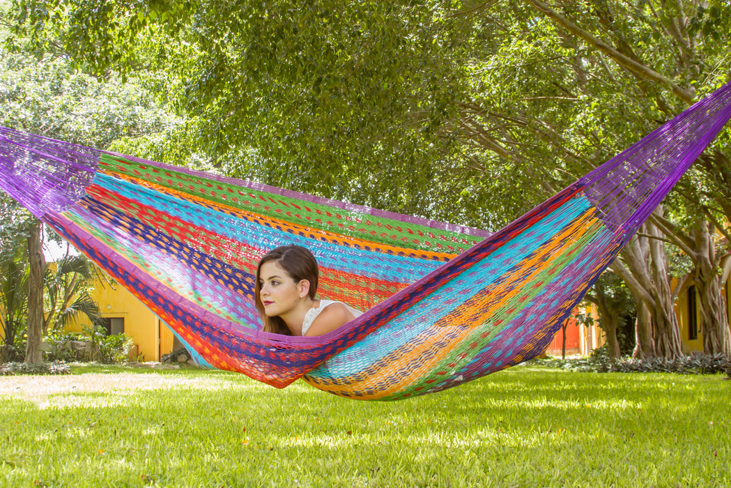 King Size Outdoor Cotton Hammock in Colorina